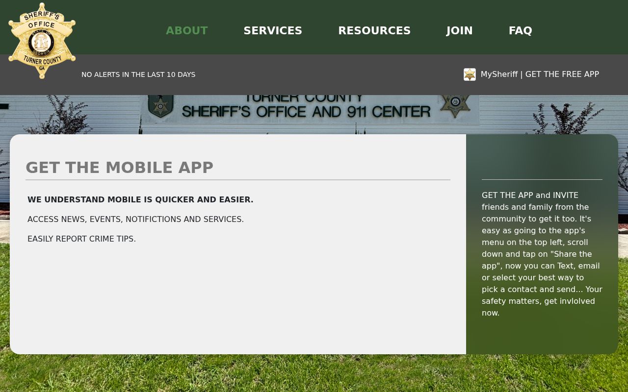Turner County Sheriff's MySheriff alerts and anonymous tip service